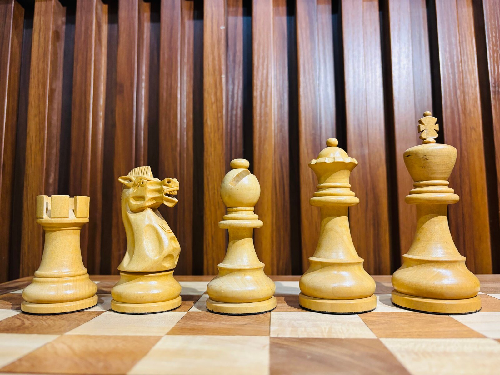 3.75" Classic Ebony & Maple Wooden Chess Set