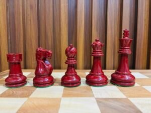 3.75" Staunton Black & Red Luxury weighted Chess Set