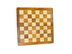Classic Natural Wood Folding Chess Board with Storage